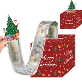 Christmas Money Box For Cash Gift Pull With Christmas Tree Card And Transparent Bags Surprise Money Holder Cash Gift Xmas Money Pull Box For Christmas