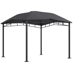 Outsunny 10' x 10' Soft Top Patio Gazebo Outdoor Canopy with Unique Geometric Design Roof, All-weather Steel Frame, Gray