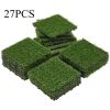 27 pieces of artificial lawn tiles, 11.8 x 11.8 inch interlocking deck tiles, square false grass mats for lawns, indoor and outdoor floor decorations