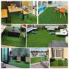 27 pieces of artificial lawn tiles, 11.8 x 11.8 inch interlocking deck tiles, square false grass mats for lawns, indoor and outdoor floor decorations