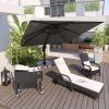 10ft Offset Patio Umbrella, Hanging Cantilever Umbrella, Square Shape, Aluminum Cross Base, Tilt, 360-Degree Rotation, Gray