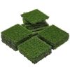 27 pieces of artificial lawn tiles, 11.8 x 11.8 inch interlocking deck tiles, square false grass mats for lawns, indoor and outdoor floor decorations