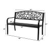 50" Outdoor Welcome Backrest Cast Iron&PVC Bench