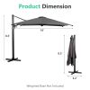 10 FT Cantilever Patio Umbrella with 360¬∞ Rotation & Tilt Adjustment, Square Outdoor Offset Umbrella with Aluminum Pole - Grey