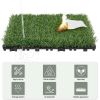 27 pieces of artificial lawn tiles, 11.8 x 11.8 inch interlocking deck tiles, square false grass mats for lawns, indoor and outdoor floor decorations