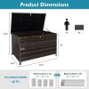 120 Gal. Outdoor Wicker Storage Box Waterproof, Resin Rattan Deck Box for Patio Garden Furniture, Outdoor Cushion Storage