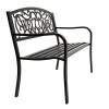 50" Outdoor Welcome Backrest Cast Iron&PVC Bench