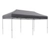 Outsunny 10' x 20' Pop Up Canopy Tent, Instant Sun Shelter with 3-Level Adjustable Height