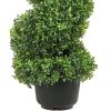 VEVOR 2 pcs. Artificial Boxwood Tower Topiary Spiral Artificial Plant 91cm high Decorative Plant Green Plastic PE Iron Topiary Plants incl. 10 pcs. Re