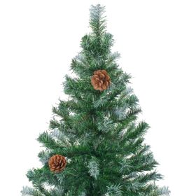 vidaXL Frosted Christmas Tree with Pinecones 5 ft