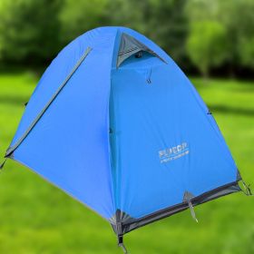 Outdoor Double Camping Rainproof Tents Outdoor Camping High Mountain Snowfield Ultra-light Camping Equipment (Color: Blue)