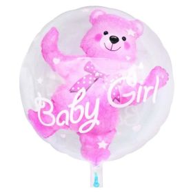 Bear transparent ball (Color: Pink)