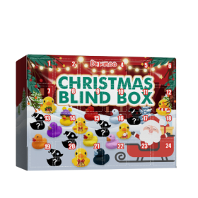 Dowmoo Christmas Rubber Duck Advent Calendar Christmas Rubber Duck Toy Blind Box 24 Grid Creative Toys (Option: 1PCS)