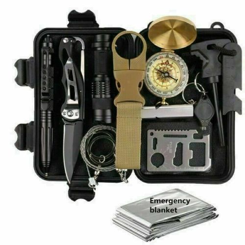 14-In-1 Outdoor Emergency Survival Kit Camping Hiking Tactical Gear Case Set Box 14-In-1 Outdoor Emergency Survival Kit Camping Hiking Tactical Gear Case Set Box