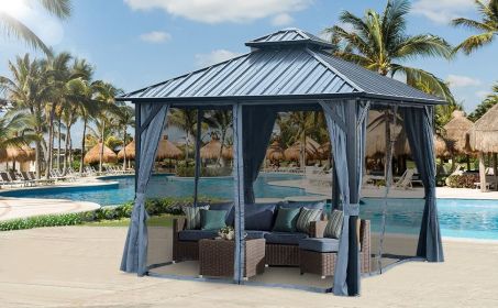 Luxembourg Gazebo (Powder Coated) (size: 10*12FT)