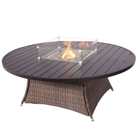 Direct Wicker Outdoor Rattan 50,000BTU Propane Gas Fire Pit Table (Table Only) (Shape: Round)