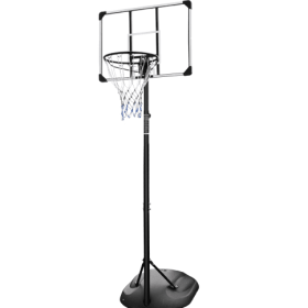 Portable Basketball Hoop System Stand Height Adjustable 7.5ft - 9.2ft With 32 Inch Backboard And Wheels For Youth Adults Indoor Outdoor Basketball Goa (Option: Transparent)