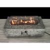 Concrete Propane/Natural Gas Fire Pit Table with Glass