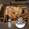 36,000 BTU Outdoor Propane Patio Heater with Stainless Steel Burner and Wheels for Home and Commercial, Black/Silver