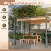 10' x 10' Aluminum Patio Pergola with Retractable Pergola Canopy, Backyard Shade Shelter for Porch, Outdoor Party, Garden, Grill Gazebo, Khaki