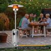 36,000 BTU Outdoor Propane Patio Heater with Stainless Steel Burner and Wheels for Home and Commercial, Black/Silver