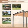 10' x 10' Aluminum Patio Pergola with Retractable Pergola Canopy, Backyard Shade Shelter for Porch, Outdoor Party, Garden, Grill Gazebo, Khaki