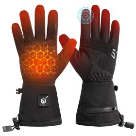 Winter Motorcycle Fashionable USB Heating Snowboarding Gloves Waterproof Windproof Touch-Screen Features Skiing (Option: Black-XL)